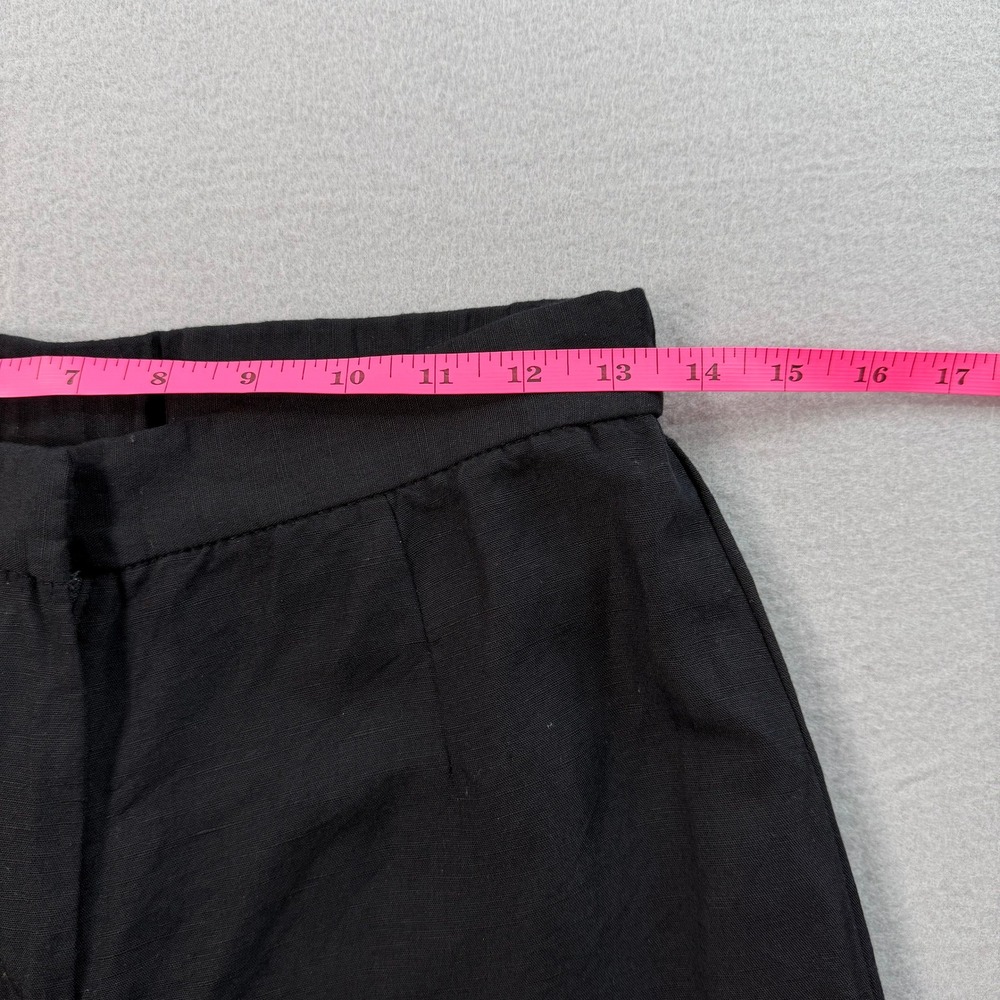 H&M Black Wide Leg Pants 6 Linen High Waist Office Chic Capsule Wardrobe - Picture 6 of 8
